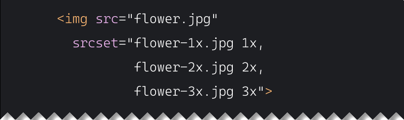 img tag with srcset attribute
