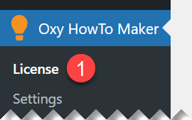 Oxy HowTo license path in WordPress