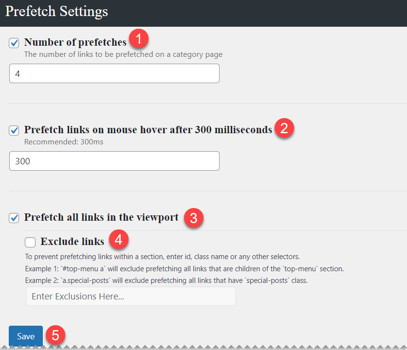 Oxy Prefetch settings