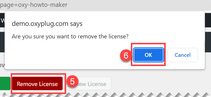 Removing Oxy HowTo license