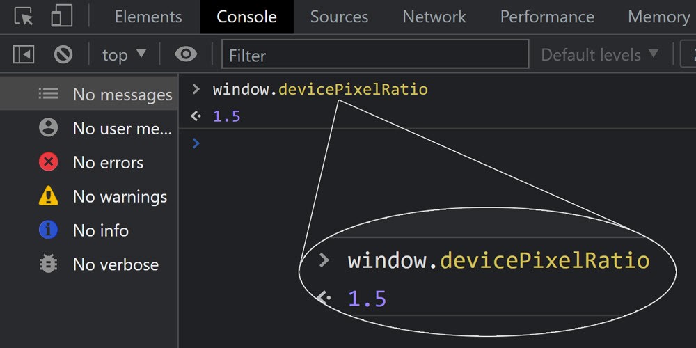 Testing device pixel ratio on Google Chrome DevTools