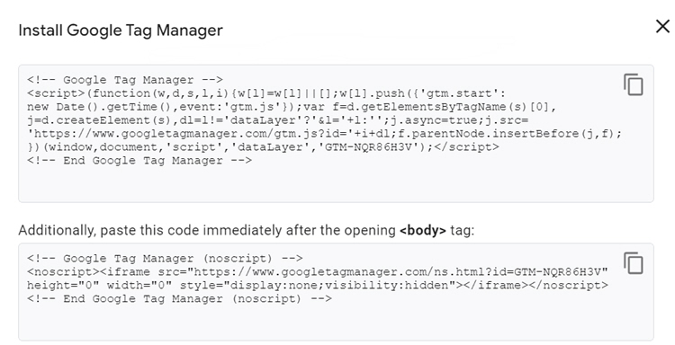 Google Tag Manager script