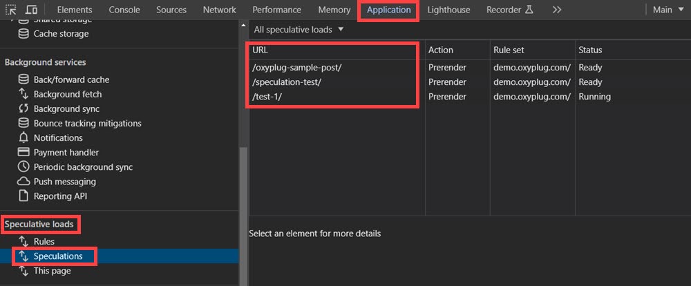 Checking prerendered pages on Google Chrome DevTools