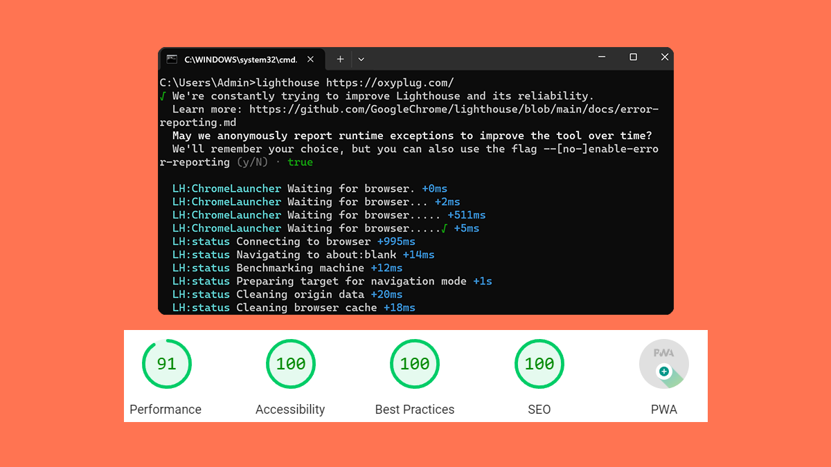 Page auditing with Lighthouse CLI
