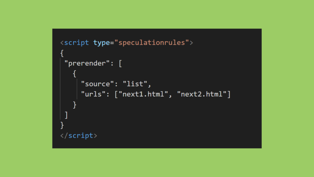 Prerendering pages using speculation rules API
