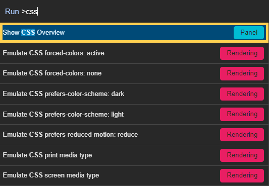 Adding CSS Overview option to Google Chrome DevTools