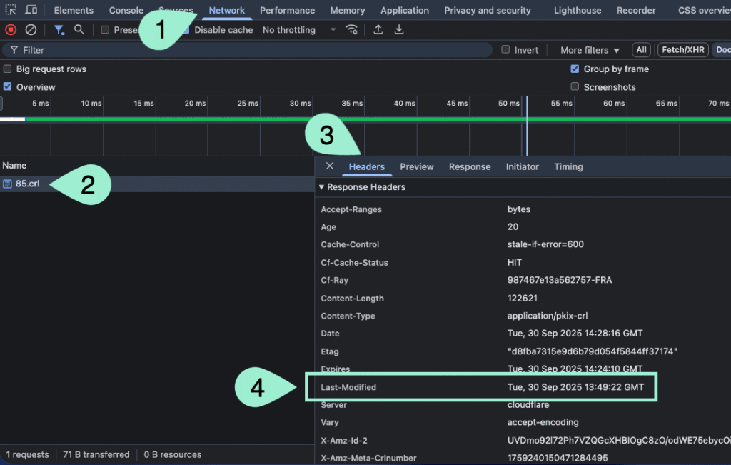 CRL Last-Modified HTTP response header